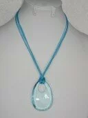Blue Cord and Blue Clear Pendant 003235