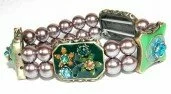 Green Hemmatite and Crystal Bracelet 003103 - Wholesale Bracelets & Bangles