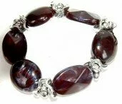 Black/Brown Bead Bracelet With Grey Marbled Pattern 003027 - Wholesale Bracelets & Bangles