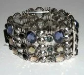 Crystal Rodium Heart Bracelets Blue-Grey 003149 - Wholesale Bracelets & Bangles