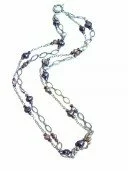 Twin Strand Necklace with Freshwater Pearls 003894 - Wholesale Freshwater Pearl Jewellery