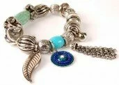 Crazed Turquois and Silver Bracelet 003061 - Wholesale Bracelets & Bangles
