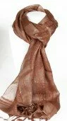 Brown Wafer Silk Scarf 003809 - Wholesale Scarves & Pashminas