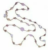 Pink and Natural Coloured Freshwater Pearl Gemstone Necklace 003884 - Wholesale Freshwater Pearl Jewellery