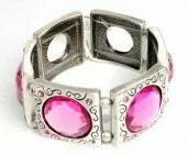 Pink Crystal and Glass Bracelet 003031 - Wholesale Bracelets & Bangles