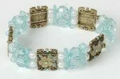 Blue Elasticated Bracelet 003016 - Wholesale Bracelets & Bangles