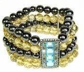 Black and Yellow Gem Magnetic Bracelet 003119 - Wholesale Bracelets & Bangles