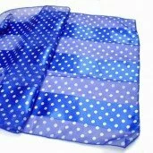 Dark Blue and White Polka Dot Satin Scarf 003691 - Wholesale Scarves & Pashminas