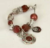 Glass and Metal with Enamel Bracelet 002960 - Wholesale Bracelets & Bangles