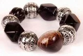 Black Silver Expanding Bracelet 003065 - Wholesale Bracelets & Bangles