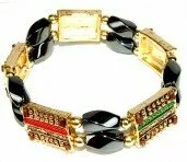 Gold and Hemmatite Magnetic Bracelet 003109 - Wholesale Bracelets & Bangles