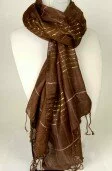 Brown Lurex Scarf 003652 - Wholesale Scarves & Pashminas