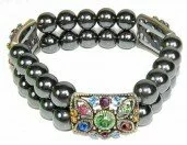 Multi Crystal Hemmatite Magnetic Bracelet 003104 - Wholesale Bracelets & Bangles