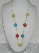 Wood Disc Necklaces (Yellow) 003239
