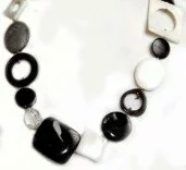 Short Black Mother of Pearl Necklace 003869 - Wholesale Freshwater Pearl Jewellery