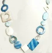 Turquoise Mother of Pearl Necklace 003872 - Wholesale Freshwater Pearl Jewellery