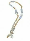 Rock Crystal and Natural Pearl Necklace 003900 - Wholesale Freshwater Pearl Jewellery