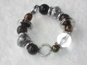 Brown and Silver Bead Bracelet 003046 - Wholesale Bracelets & Bangles