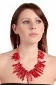 Coral Necklace and Earring Set 003883 - Wholesale Freshwater Pearl Jewellery