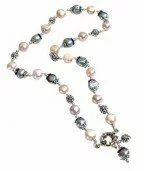 Pink and Crystal Necklace 003891 - Wholesale Freshwater Pearl Jewellery