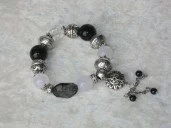 Black and White Bead Bracelet 003021 - Wholesale Bracelets & Bangles