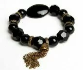Black Antique Gold Expanding Bracelet 003049 - Wholesale Bracelets & Bangles