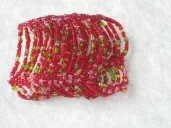 Beaded Cuff (red) 003169 - Wholesale Bracelets & Bangles
