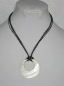 Brown Cord with Cream Pendent 003232
