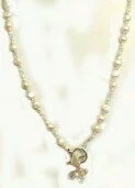 Crystal and Pearl T Bar Necklace 003876 - Wholesale Freshwater Pearl Jewellery