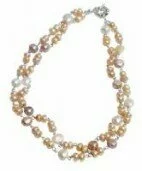 Classic 2 Row Pearl Necklace 003890 - Wholesale Freshwater Pearl Jewellery