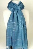 Blue Lurex Stretchy Scarf 003599 - Wholesale Scarves & Pashminas